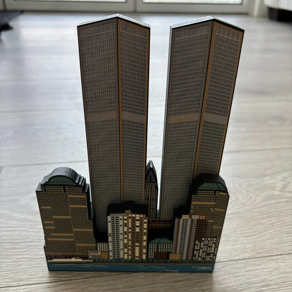 Shelia's Heart Of The City World Trade Center Twin Towers 3D Wood Shelf Sitter